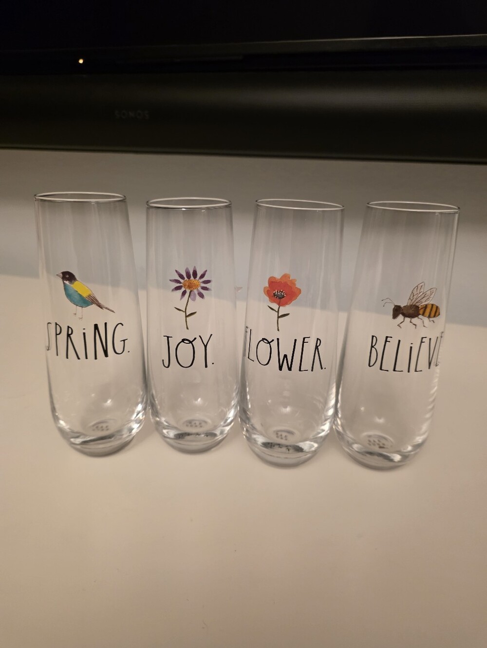 Rae Dunn Stemless Champagne Glass Set
